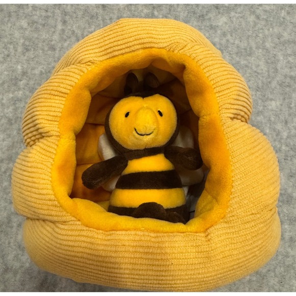 Jellycat Other - Jellycat  Honeyhome Bee Plush‎ Yellow Corduroy Beehive Set NEW Rare Retired